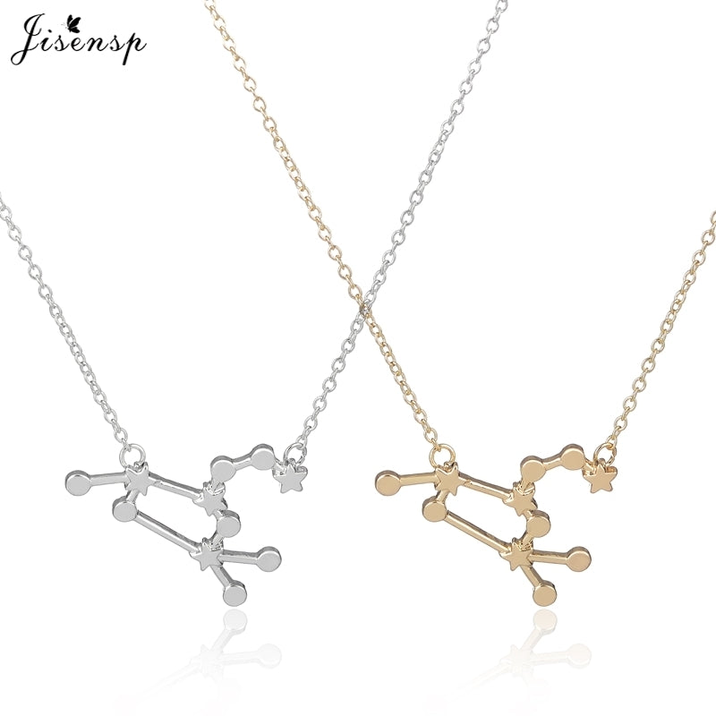 Jisensp New Fashion Jewelry Leo Zodiac Sign Astrology Necklace&pendant Constellation Star Personalized Necklace for Women N157