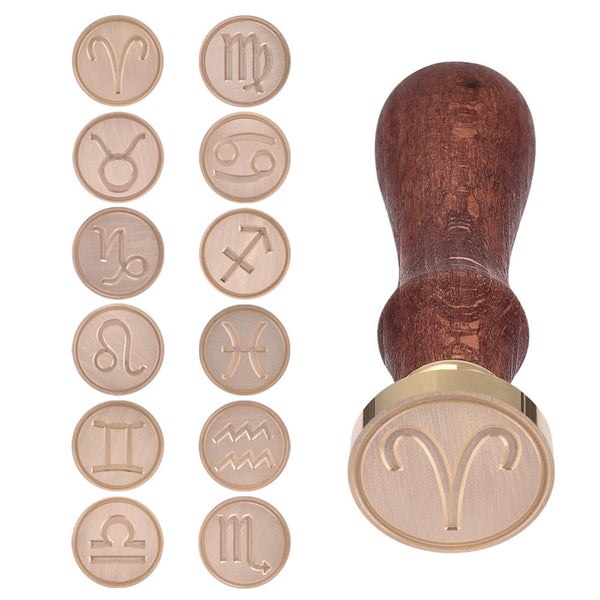 Geometric Initial Custom Wax Seal Stamp with Rosewood Wood Handle #8047
