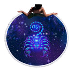 BeddingOutlet Scorpio Large Round Beach Towel for Adults Kids Galaxy Printed Microfiber Summer Towel With Tassel Toalla 150cm
